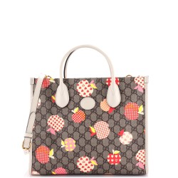 Structured Top Handle Open Tote Printed GG Coated Canvas Small