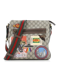 Courrier Zip Messenger GG Coated Canvas with Applique Medium