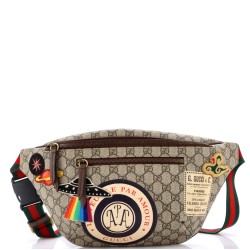 Courrier Zip Belt Bag GG Coated Canvas with Applique