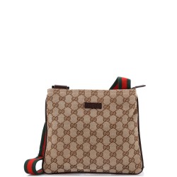 Web Strap Zip Messenger Bag GG Canvas Small