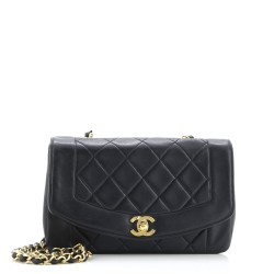 Vintage Diana Flap Bag Quilted Lambskin Small