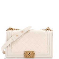 Boy Flap Bag Quilted Caviar Old Medium