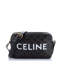 Logo Messenger Bag Triomphe Coated Canvas Medium