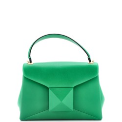 One Stud Top Handle Flap Bag Leather Small