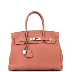 Birkin Handbag Rosy Togo with Palladium Hardware 30