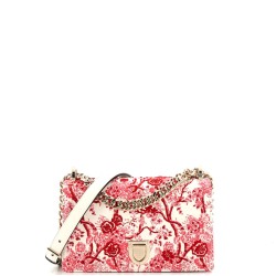 Toile de Jouy Diorama Flap Bag Printed Embroidered Leather Small