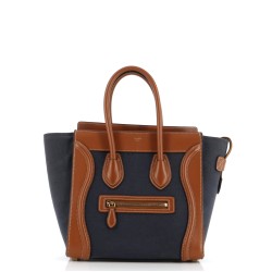 Bicolor Luggage Bag Canvas and Leather Nano