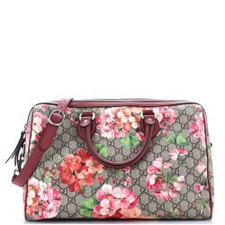 Convertible Boston Bag Blooms Print GG Coated Canvas Medium