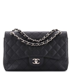 Vintage Classic Double Flap Bag Quilted Caviar Jumbo