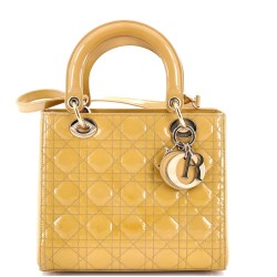 Lady Dior Bag Cannage Quilt Patent Medium