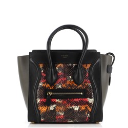 Luggage Bag Python and Leather Micro