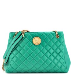 Medusa Icon Chain Tote Quilted Leather Small