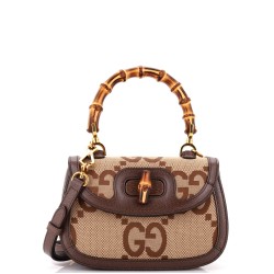 Bamboo 1947 Top Handle Bag Jumbo GG Canvas Small