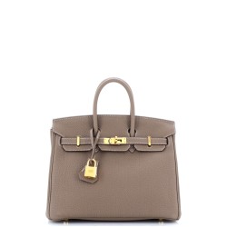 Birkin Handbag Grey Togo with Gold Hardware 25