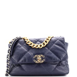 19 Flap Bag Quilted Leather Large