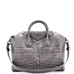 Antigona Bag Crocodile Embossed Leather Medium