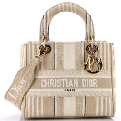 Lady D-Lite Bag Embroidered Canvas Medium