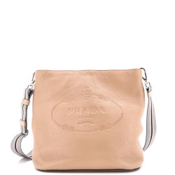 Logo Bucket Messenger Bag Vitello Phenix Medium