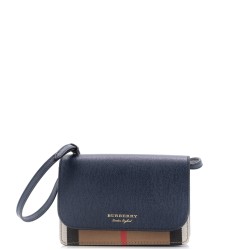 Hampshire Wallet on Chain Leather and House Check Canvas