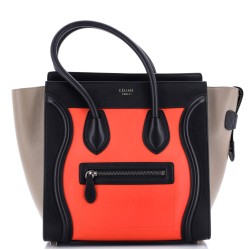 Tricolor Luggage Bag Leather Micro