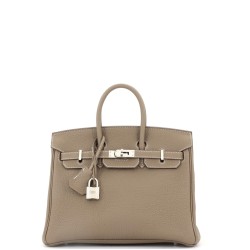 Birkin Handbag Grey Togo with Palladium Hardware 25