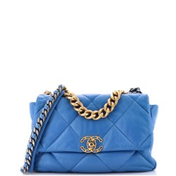 19 Flap Bag Quilted Leather Large