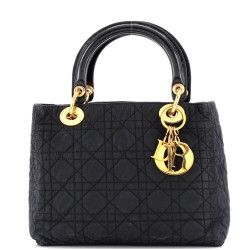 Vintage Lady Dior Bag Cannage Quilt Nylon Medium