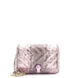Serpenti Cabochon Shoulder Bag Diagonal Quilted Metallic Karung Small