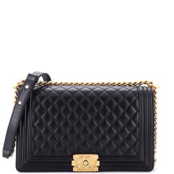 Boy Flap Bag Quilted Calfskin Large