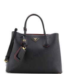 Cuir Double Tote Saffiano Leather Small