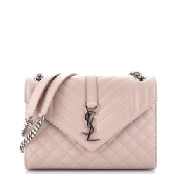 Classic Monogram Envelope Satchel Mixed Matelasse Leather Medium