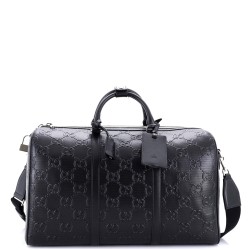Convertible Duffle Bag GG Embossed Perforated Leather Large