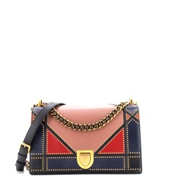 Diorama Flap Bag Studded Leather Medium