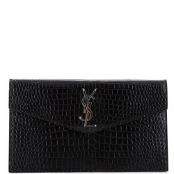 Uptown Pouch Crocodile Embossed Leather