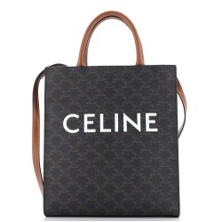 Vertical Cabas Tote Triomphe Coated Canvas Small