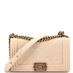 Boy Flap Bag Quilted Iridescent Calfskin Old Medium