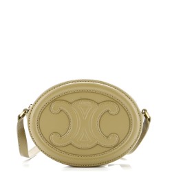 Triomphe Oval Crossbody Bag Leather Mini