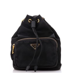 Drawstring Bucket Bag Tessuto Small