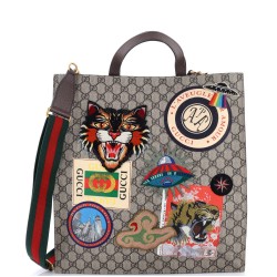 Courrier Convertible Soft Open Tote GG Coated Canvas with Applique North South