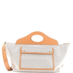Soft Pocket Tote Canvas with Leather Medium