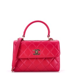 Trendy CC Top Handle Bag Quilted Lambskin Small