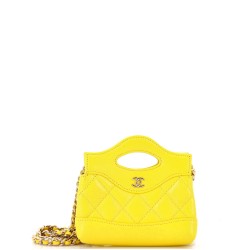 31 Shopping Bag Clutch with Chain Quilted Calfskin Nano