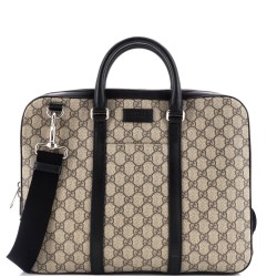 Convertible Zip Around Briefcase GG Coated Canvas Medium