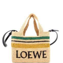 Paula's Ibiza Logo Convertible Tote Raffia Small