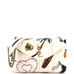 Loulou Puffer Shoulder Bag Quilted Printed Terry Cloth Small
