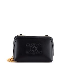 Cuir Triomphe Zip Around Chain Clutch Leather
