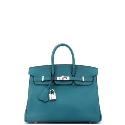Birkin Handbag Vert Bosphore Swift with Palladium Hardware 25
