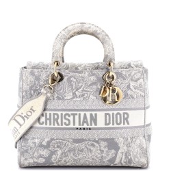 Lady D-Lite Bag Embroidered Canvas Large