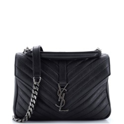 Classic Monogram College Bag Matelasse Chevron Leather Medium