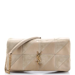 Jamie Baguette Shoulder Bag Quilted Leather and Suede Medium